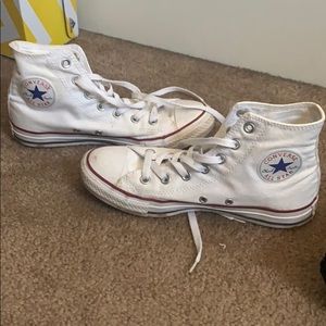 White high top converse sneakers